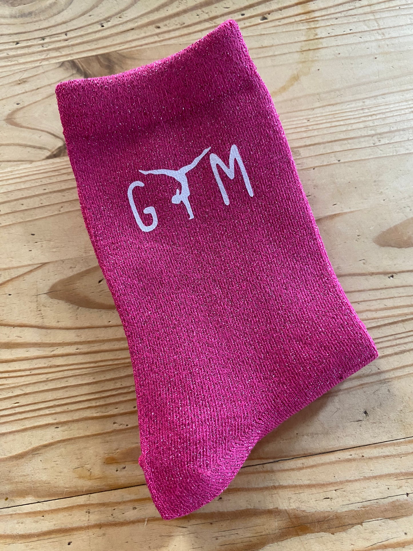 CHAUSSETTES A PAILLETTES ROSE FUSHIA GYM
