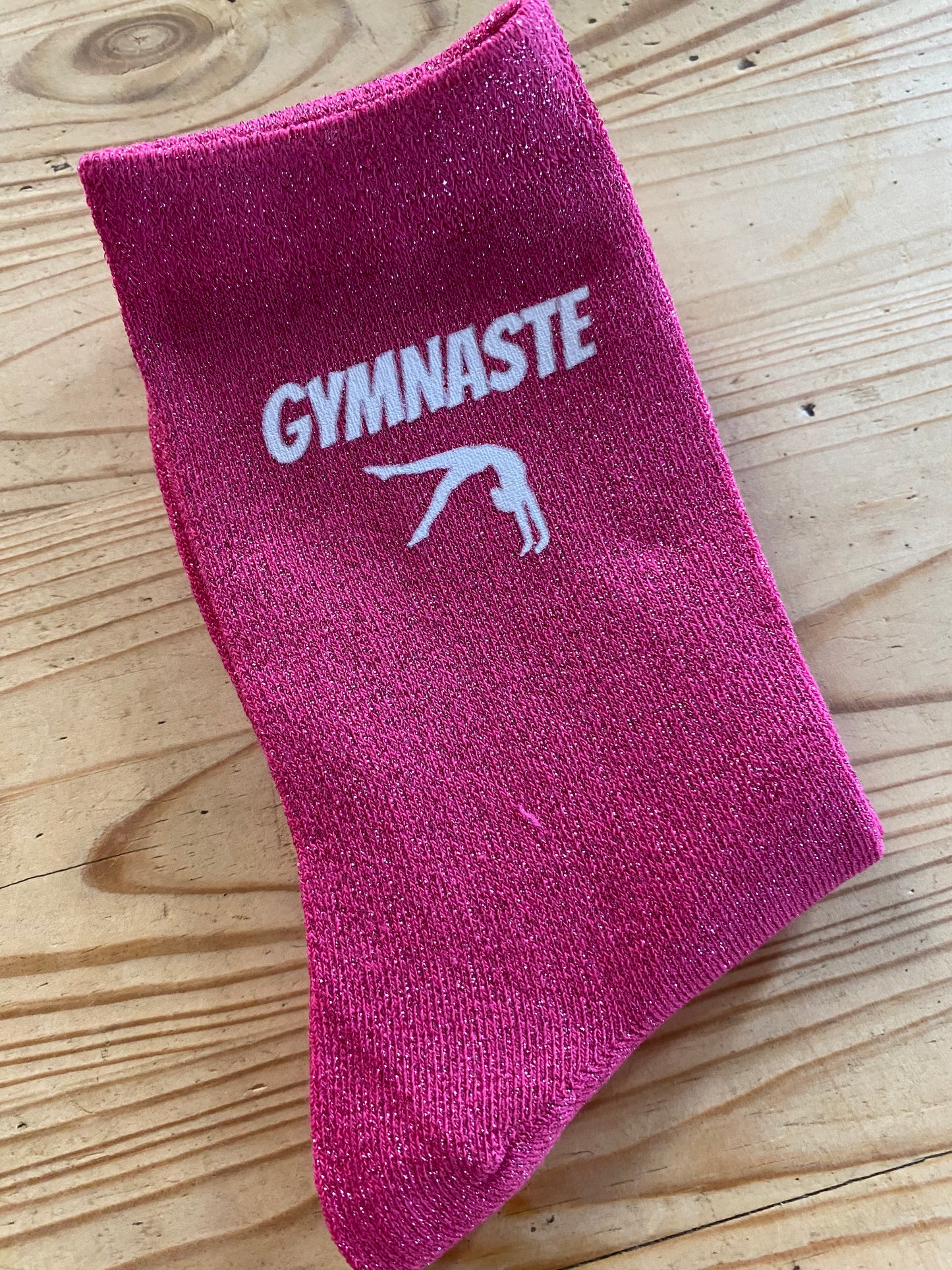 CHAUSSETTES A PAILLETTES ROSE FUSHIA GYM
